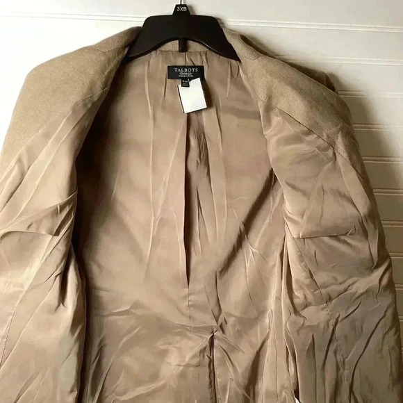 Talbots NWOT TAN 99% Wool Blazer Size 16P - Picture 9 of 11